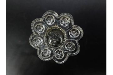 大正〜昭和初期　ガラス　切子　上品な佇まいのグラス10客セット(花、リキュール、ショット、酒器、酒杯、硝子、和ガラス)(R-082899)