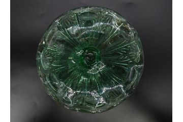 大正〜昭和初期　プレスガラス　和ガラス　気品ある空間に演出するコンポート3点セット(フルーツボウル、果物入れ、デザートディッシュ、タッツア、硝子)(R-082900)