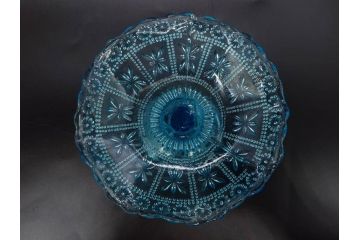 大正〜昭和初期　プレスガラス　和ガラス　気品ある空間に演出するコンポート3点セット(フルーツボウル、果物入れ、デザートディッシュ、タッツア、硝子)(R-082900)