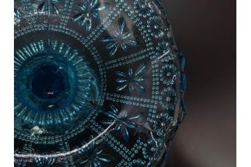 大正〜昭和初期　プレスガラス　和ガラス　気品ある空間に演出するコンポート3点セット(フルーツボウル、果物入れ、デザートディッシュ、タッツア、硝子)(R-082900)