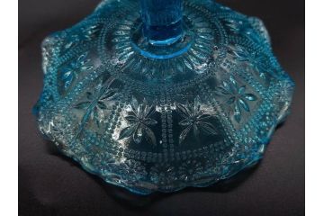 大正〜昭和初期　プレスガラス　和ガラス　気品ある空間に演出するコンポート3点セット(フルーツボウル、果物入れ、デザートディッシュ、タッツア、硝子)(R-082900)