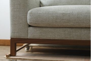 中古　美品　旭川家具　CONDE HOUSE(カンディハウス)　川上元美デザイン　クォード　ウォールナット　落ち着いた雰囲気が素敵な1Pソファ(椅子、イス、アームチェア、一人掛け、1人掛けソファ)(現行定価約66万円)(R-082905)