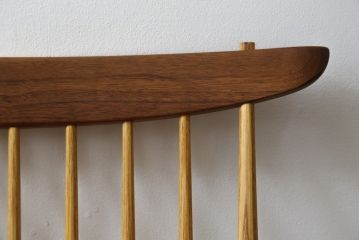 和製ヴィンテージ　ジョージナカシマ　桜製作所　LOUNGE ARM(ラウンジアーム)　One Arm(ワンアーム、片肘)　CN103　モダンに洗練された右アーム付きラウンジチェア(ジョージ・ナカシマ、アームチェア、イス、椅子、板座チェア、ビンテージ)(R-082906)