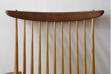 和製ヴィンテージ　ジョージナカシマ　桜製作所　LOUNGE ARM(ラウンジアーム)　One Arm(ワンアーム、片肘)　CN103　モダンに洗練された右アーム付きラウンジチェア(ジョージ・ナカシマ、アームチェア、イス、椅子、板座チェア、ビンテージ)(R-082906)