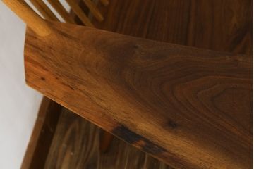 和製ヴィンテージ　ジョージナカシマ　桜製作所　LOUNGE ARM(ラウンジアーム)　One Arm(ワンアーム、片肘)　CN103　モダンに洗練された右アーム付きラウンジチェア(ジョージ・ナカシマ、アームチェア、イス、椅子、板座チェア、ビンテージ)(R-082906)