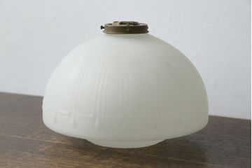 和製アンティーク　乳白色のエンボス　かわいらしいフォルムの照明(ペンダントライト、ペンダントランプ、天井照明、吊り下げ照明、電笠)(R-082908)