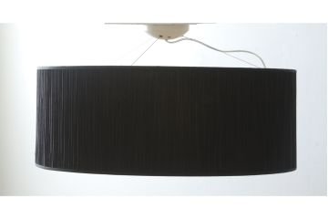中古　美品　YAMAGIWA(ヤマギワ)　ペンダント照明　BAUMN(バウム)　サークルΦ800mm　ブラックプリーツ加工のエレガントな風合いが魅力のペンダントライト(天井照明、吊り下げ照明)(定価約24万円)(R-082910)