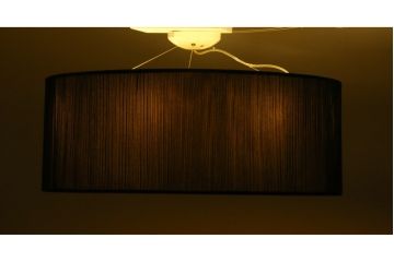中古　美品　YAMAGIWA(ヤマギワ)　ペンダント照明　BAUMN(バウム)　サークルΦ800mm　ブラックプリーツ加工のエレガントな風合いが魅力のペンダントライト(天井照明、吊り下げ照明)(定価約24万円)(R-082910)