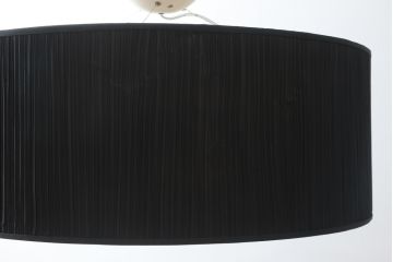 中古　美品　YAMAGIWA(ヤマギワ)　ペンダント照明　BAUMN(バウム)　サークルΦ800mm　ブラックプリーツ加工のエレガントな風合いが魅力のペンダントライト(天井照明、吊り下げ照明)(定価約24万円)(R-082910)