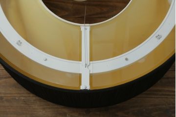 中古　美品　YAMAGIWA(ヤマギワ)　ペンダント照明　BAUMN(バウム)　サークルΦ800mm　ブラックプリーツ加工のエレガントな風合いが魅力のペンダントライト(天井照明、吊り下げ照明)(定価約24万円)(R-082910)
