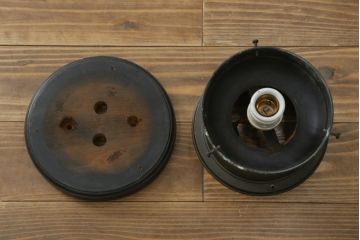 和製ビンテージ　特大!!　温かみを感じるフォルムの天井直付けタイプシーリングライト(天井照明、ヴィンテージ、壁掛け照明、壁付け照明、ウォールライト)(R-082911)