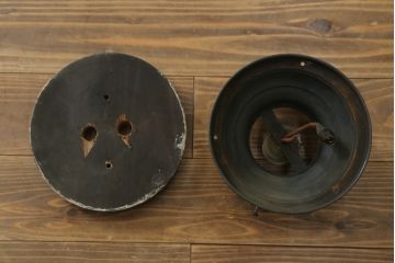 和製ビンテージ　特大!!　温かみを感じるフォルムの天井直付けタイプシーリングライト(天井照明、ヴィンテージ、壁掛け照明、壁付け照明、ウォールライト)(R-082911)