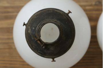 和製アンティーク　大正〜昭和初期　レトロな雰囲気が漂う照明カバー2点セット(電球カバー、ペンダントライトカバー、天井照明カバー、吊り下げ照明カバー、ガラス、硝子)(R-082912)