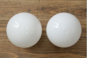 和製アンティーク　大正〜昭和初期　レトロな雰囲気が漂う照明カバー2点セット(電球カバー、ペンダントライトカバー、天井照明カバー、吊り下げ照明カバー、ガラス、硝子)(R-082912)