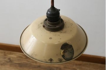 和製アンティーク　レトロなメタルランプシェード2個セット(天井照明、吊り下げ照明、ペンダントライト、電笠)(R-082916)