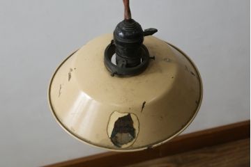 和製アンティーク　レトロなメタルランプシェード2個セット(天井照明、吊り下げ照明、ペンダントライト、電笠)(R-082916)