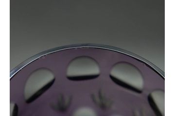 大正〜昭和初期　切子　色被せ　紫　ガラス　深みのある色合いが美しく輝くミニカップ&ソーサー6客セット(デミタス、エスプレッソ、C&S、碗皿、硝子、和ガラス、ケース付)(R-082918)