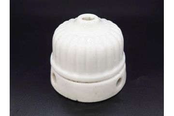 当時物　白磁　菊型　レトロな空間を演出する碍子17点セット(ローゼット、電笠、電灯、照明器具、電材)(R-082919)