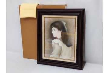真作　中原脩　「少女」　F6(6号)　絵画(油彩、油絵、人物画、サイン入り、額装、外箱付)(R-082920)