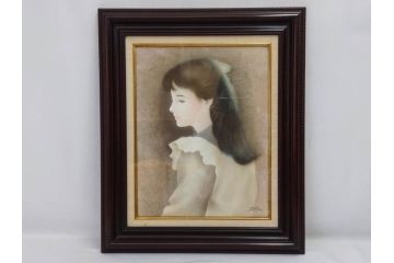 真作　中原脩　「少女」　F6(6号)　絵画(油彩、油絵、人物画、サイン入り、額装、外箱付)(R-082920)