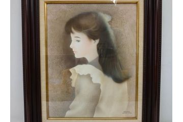 真作　中原脩　「少女」　F6(6号)　絵画(油彩、油絵、人物画、サイン入り、額装、外箱付)(R-082920)