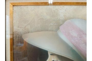 真作　中原脩　「帽子の女」　F8(8号)　絵画(油彩、油絵、人物画、美人画、サイン入り、額装、外箱付)(R-082921)