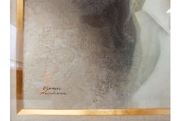 真作　中原脩　「帽子の女」　F8(8号)　絵画(油彩、油絵、人物画、美人画、サイン入り、額装、外箱付)(R-082921)