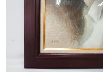 真作　中原脩　「帽子の女」　F8(8号)　絵画(油彩、油絵、人物画、美人画、サイン入り、額装、外箱付)(R-082921)