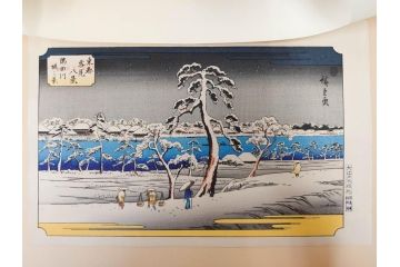 復刻版画　稀版　浮世絵　花鳥風月選集　大江戸木版社　全25枚揃　木版画25枚セット(喜多川歌麿、安藤廣重、広重、葛飾北斎、伝統芸術純木版手摺版画、ケース付)(R-082923)