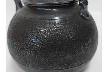 田中貴金属　純銀　約448g　優美な佇まいの銀瓶(ホシエスマーク、GINZA TANAKA、ギンザタナカ、シルバー、煎茶、薬缶、銀水注、湯沸し、茶道具、やかん、水指、急須)(R-082925)