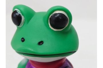 ベルマークのツクダヤ　木馬座　クリクリとした目が可愛らしいケロヨン(ソフビ、カエル、蛙、人形、玩具、置物)(R-082927)