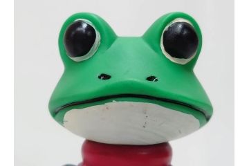 ベルマークのツクダヤ　木馬座　クリクリとした目が可愛らしいケロヨン(ソフビ、カエル、蛙、人形、玩具、置物)(R-082927)
