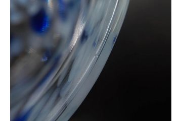 当時物　マーブルガラス　どこか懐かしい風合いが魅力のキャンディーポット&鉢2点セット(吹雪、吹きガラス、深皿、菓子瓶、小物入れ、和ガラス、硝子)(R-082930)