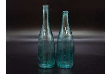 大正〜昭和初期　レトロ　エンボス　時を重ねた味わ深いガラス瓶6点セット(ソースボトル、白玉、三ツ矢、カゴメ、フマキラー、和ガラス、硝子、ビン、ボトル、花瓶、花入、花生、花器、一輪挿し)(R-082931)