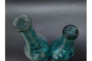大正〜昭和初期　レトロ　エンボス　時を重ねた味わ深いガラス瓶6点セット(ソースボトル、白玉、三ツ矢、カゴメ、フマキラー、和ガラス、硝子、ビン、ボトル、花瓶、花入、花生、花器、一輪挿し)(R-082931)