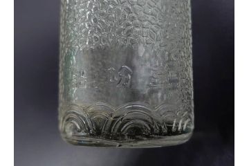 大正〜昭和初期　レトロ　エンボス　空間のアクセントになるガラス瓶7点セット(大日本麦酒株式会社、和ガラス、硝子、ビン、ボトル、花瓶、花入、花生、花器、一輪挿し)(R-082932)