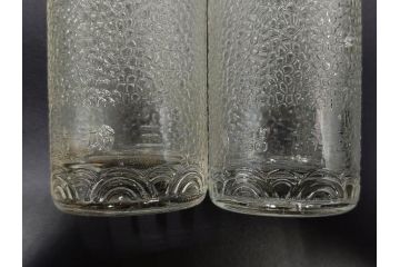 大正〜昭和初期　レトロ　エンボス　空間のアクセントになるガラス瓶7点セット(大日本麦酒株式会社、和ガラス、硝子、ビン、ボトル、花瓶、花入、花生、花器、一輪挿し)(R-082932)