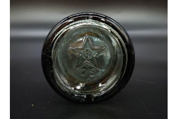 大正〜昭和初期　レトロ　エンボス　空間のアクセントになるガラス瓶7点セット(大日本麦酒株式会社、和ガラス、硝子、ビン、ボトル、花瓶、花入、花生、花器、一輪挿し)(R-082932)