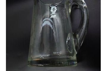 戦前　当時物　アサヒ生ビール　レトロなデザインがおしゃれなグラス4客&ピッチャーセット(ジョッキ、コップ、水差し、ジャグ、ウォーターポット、硝子、ガラス)(R-082933)