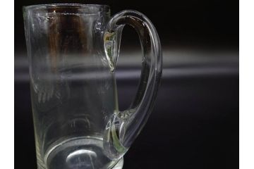 戦前　当時物　アサヒ生ビール　レトロなデザインがおしゃれなグラス4客&ピッチャーセット(ジョッキ、コップ、水差し、ジャグ、ウォーターポット、硝子、ガラス)(R-082933)