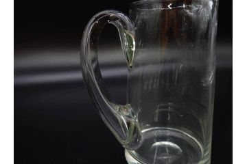 戦前　当時物　アサヒ生ビール　レトロなデザインがおしゃれなグラス4客&ピッチャーセット(ジョッキ、コップ、水差し、ジャグ、ウォーターポット、硝子、ガラス)(R-082933)