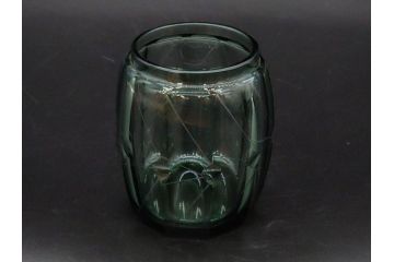 戦前　当時物　ガラス　切子　エナメル　グラス　どこか懐かしさを感じるコップなど5点セット(花、小物入れ、硝子、和ガラス)(R-082934)