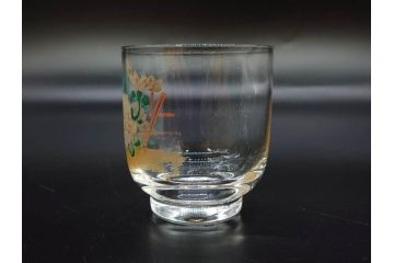 戦前　当時物　ガラス　切子　エナメル　グラス　どこか懐かしさを感じるコップなど5点セット(花、小物入れ、硝子、和ガラス)(R-082934)
