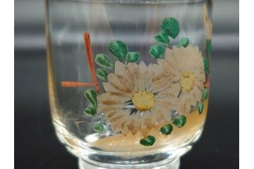 戦前　当時物　ガラス　切子　エナメル　グラス　どこか懐かしさを感じるコップなど5点セット(花、小物入れ、硝子、和ガラス)(R-082934)