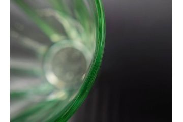 戦前　当時物　優雅な印象を感じるグラス4客セット(桜マーク、硝子、ガラス、コップホルダー付)(R-082936)