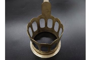 戦前　当時物　優雅な印象を感じるグラス4客セット(桜マーク、硝子、ガラス、コップホルダー付)(R-082936)