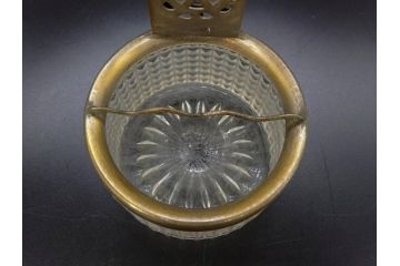 戦前　当時物　上品な佇まいの灰皿&小物入れ(アシュトレイ、キャニスター、硝子、ガラス、蓋付き)(R-082937)