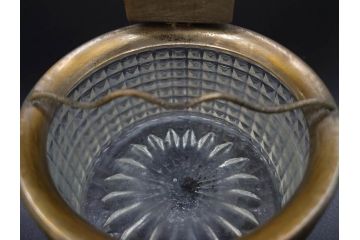戦前　当時物　上品な佇まいの灰皿&小物入れ(アシュトレイ、キャニスター、硝子、ガラス、蓋付き)(R-082937)