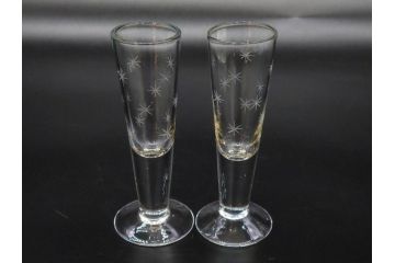 戦前　当時物　切子　アイスクリーム　氷コップ　レトロな雰囲気漂うグラスなど6点セット(デザートカップ、ミニボウル、深皿、小鉢、硝子、ガラス)(R-082938)