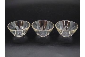 戦前　当時物　切子　アイスクリーム　氷コップ　レトロな雰囲気漂うグラスなど6点セット(デザートカップ、ミニボウル、深皿、小鉢、硝子、ガラス)(R-082938)